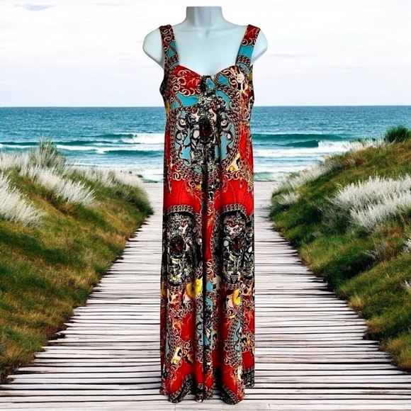 White‎ Mark Couture Collection Sleeveless Colorful Maxi Dress - Picture 1 of 11